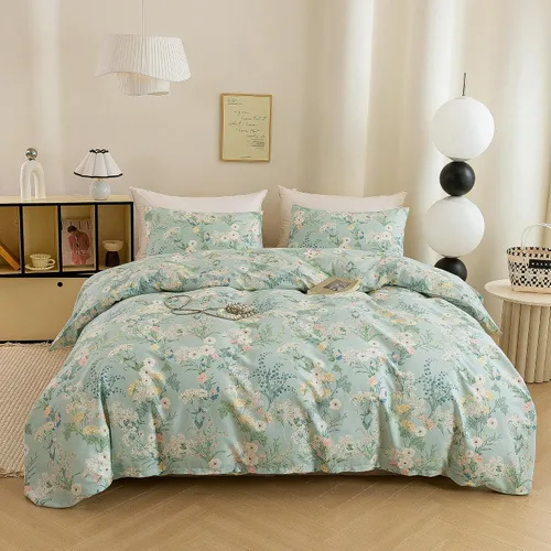 Vista 15 de ECOCOTT Juego de funda de edredón floral tamaño Queen, 100% algodón lavado, sensación de lino, 3 piezas, funda de edredón vintage con cierre