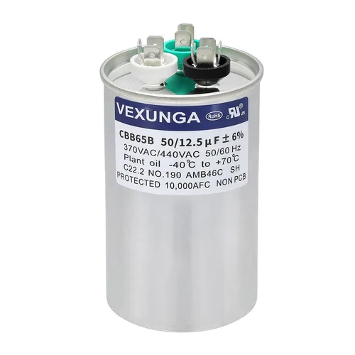 Vista 11 de VEXUNGA Capacitor Dual de Arranque Redondo A/C de 50/5 uF 50+5 MFD 370VAC o 440VAC CBB65 CBB65B Capacitores de Aire Acondicionado para Motor