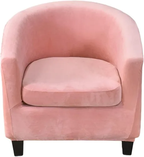 Vista 17 de NILUOH - Funda para silla de club de 2 piezas, funda elástica para silla de bañera redonda, fundas para silla de barril, fundas antideslizantes