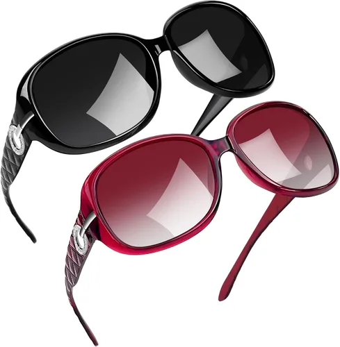 Vista 22 de Joopin Oversized Rectangle Sunglasses UV400 Protection Shades for Women Negro