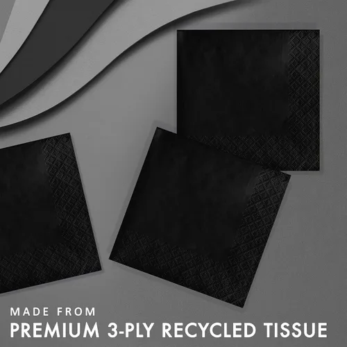 Vista 2 de Creative Converting Servilletas de papel de 3 capas, color terciopelo negro, 50