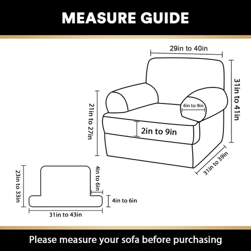 Vista 2 de PrinceDeco Fundas elásticas para sillón de 2 piezas, fundas de sofá para sillas con cojines en forma de T, fundas suaves para muebles con 1 funda