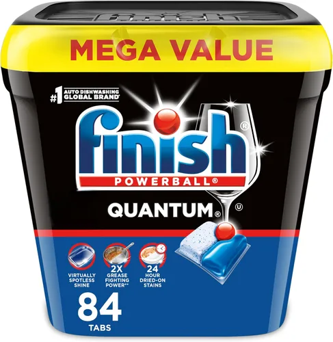 Vista 11 de Finish Quantum Cápsulas para lavavajillas, sin enjuague previo, detergente para lavavajillas, elimina las manchas y la grasa seca 24 horas, dejando