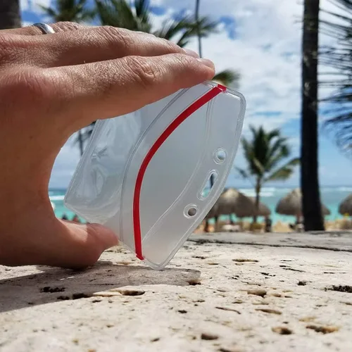 Vista 6 de Paquete de 5 portatarjetas de alta resistencia horizontal con cremallera resellable - Plástico transparente impermeable protector de tarjetas