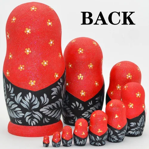 Vista 7 de Muñecas rusas de anidación para niños, muñeca Matryoshka 10 piezas hechas a mano