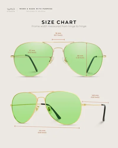 Vista 5 de WearMe Pro Gafas de sol clásicas con marco de metal estilo aviador
