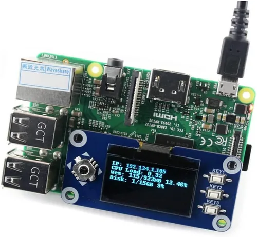 Vista 4 de 1.3inch 128x64 OLED pantalla HAT para Raspberry Pi 4 3 Jetson Nano SPI/I2C interfaz con controlador incorporado @ XYGStudy