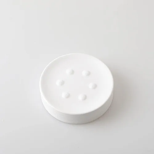 Vista 6 de CECE&KELE Jabonera redonda de cerámica para cocina y baño, soporte de jabón ligero de lujo para lavabo, bañera, cocina o baño, color marrón