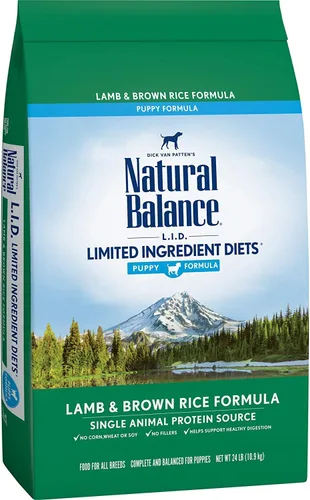 Vista 15 de Natural Balance Alimento seco para cachorros de ingredientes limitados con granos saludables, receta de cordero y arroz integral, 4 libras