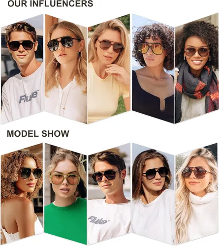 Vista 3 de SOJOS Gafas de sol polarizadas retro cuadradas estilo aviador para mujer y hombre de los años 70 vintage doble puente SJ2174