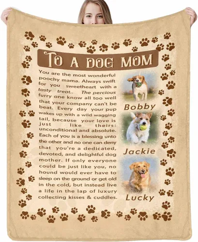 Vista 25 de Manta personalizada con imagen, mantas de memoria personalizadas para perros, hechas en Estados Unidos, imagen personalizada para pérdida de 1 Foto