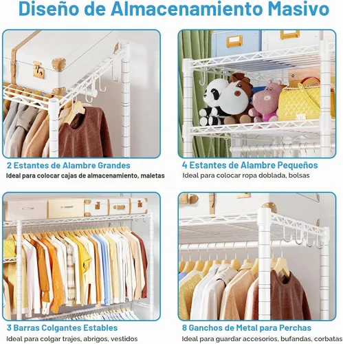 Vista 6 de Ulif F7 Plus - Perchero para colgar ropa, color blanco