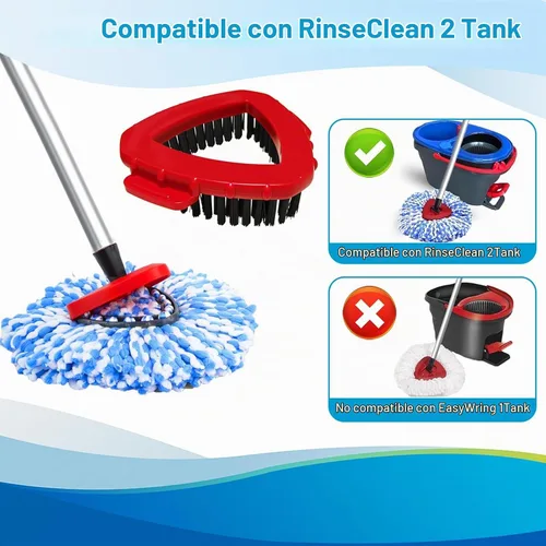 Vista 2 de Paquete de 8 cabezales de repuesto para fregona giratoria O Cedar Rinseclean 2 Tank System Microfiber 100% Reusable Mop Refills, 6 Mop Heads, 1