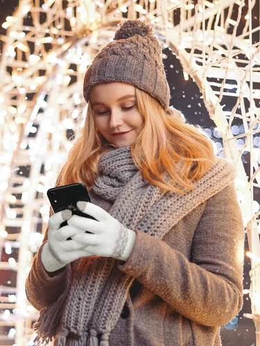Vista 5 de 4 pares de guantes para pantalla táctil, guantes cálidos de invierno, guantes de punto gruesos para mujeres y adultos
