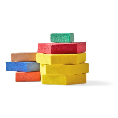 Vista 6 de hand2mind Bloques de patrón de espuma, formas geométricas para niños, juego de patrones, bloques de patrones para niños pequeños, formas para jardín