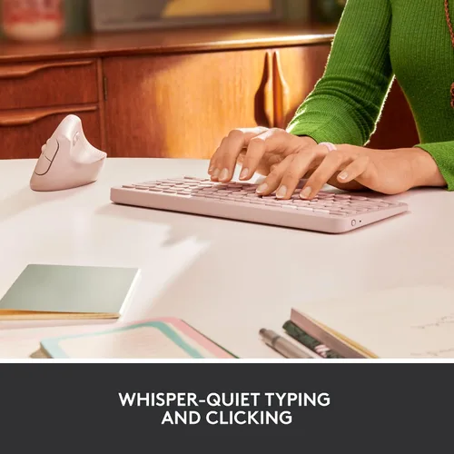 Vista 4 de Logitech K380 - Teclado inalámbrico Bluetooth multidispositivo y mouse ergonómico vertical, silencioso, multidispositivo, compacto, batería de 2