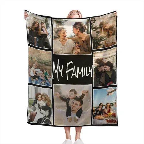 Vista 22 de Manta personalizada con texto fotográfico, manta de imagen personalizada para bebé, madre, padre, adultos, amigos, amantes, regalo personalizado