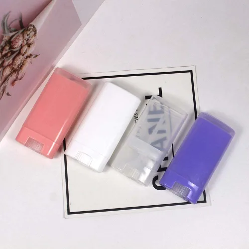Vista 5 de 10 unidades de plástico vacíos de 15 g/0.5 oz tamaño de viaje transparente ovalado tubo de bálsamo labial desodorante tubo de 0.5 fl oz tubo