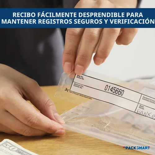 Vista 11 de Bolsas de plástico transparente de 9 x 12 pulgadas Depósitos bancarios seguros, manejo de efectivo o transporte seguro de divisas Códigos