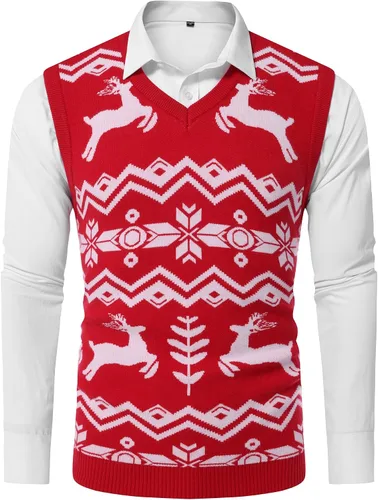 Vista 27 de Amussiar Suéter casual para hombre, chaleco con cuello en V, ajustado, sin mangas, suéter de punto