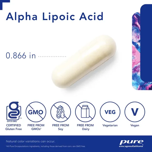 Vista 3 de Pure Encapsulations Ácido alfa lipoico 200 mg – 200 mg ALA – Apoyo hepático y antioxidante* – para la salud nerviosa y metabolismo de carbohidratos