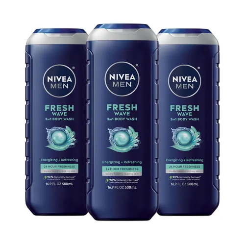 Vista 17 de NIVEA Men Sport Body Wash con minerales revitalizantes, aroma a mandarina y pimienta, gel de baño 3 en 1 para hombre, cara y cabello, sin parabenos
