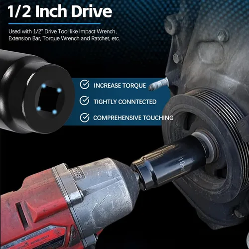 Vista 4 de Herramienta de enchufe equilibrador armónico 77080 para Honda, enchufe de perno de manivela de 19 mm, 3 veces la potencia de los enchufes de impacto