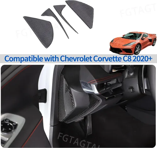 Vista 7 de Cubierta protectora de panel de golpes de fibra de carbono suave para puerta lateral, ajuste para Chevrolet Corvette C8 Stingray 2020-2024, tira