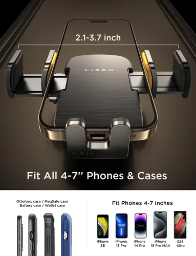 Vista 7 de LISEN - Soporte para teléfono de CD para coche Protect Your Car Interior Sturdy Car Phone Holder Mount Holds Your Phone Securely Even on Bumpy Road