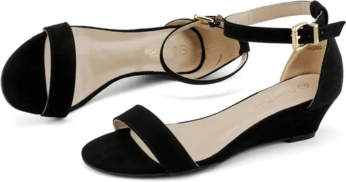 Vista 2 de DREAM PAIRS, Ingrid - Sandalias de tacón bajo con correa de tobillo para mujer