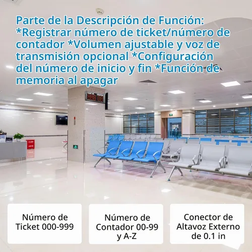 Vista 5 de Sistema de llamadas inalámbrico para clientes con 1 pantalla LED, número 15, impermeable, botón de llamada siguiente, 1 soporte dispensador