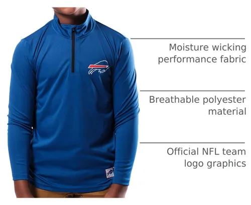 Vista 5 de Ultra Game - Camiseta juvenil NFL oficial con cremallera de un cuarto y manga larga súper suave