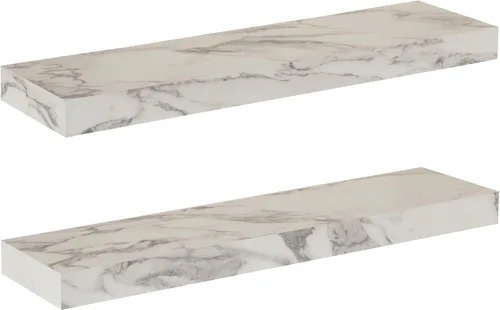 Vista 15 de Kate and Laurel Havlock - Estante flotante natural moderno, 36 x 8 pulgadas, negro; estante funcional para baño y cocina para almacenamiento