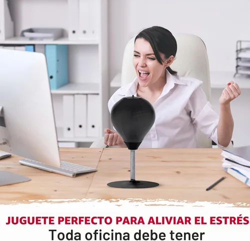 Vista 3 de GLACIAL Saco de boxeo de escritorio para aliviar el estrés viene con abrazadera de escritorio y ventosa extra fuerte