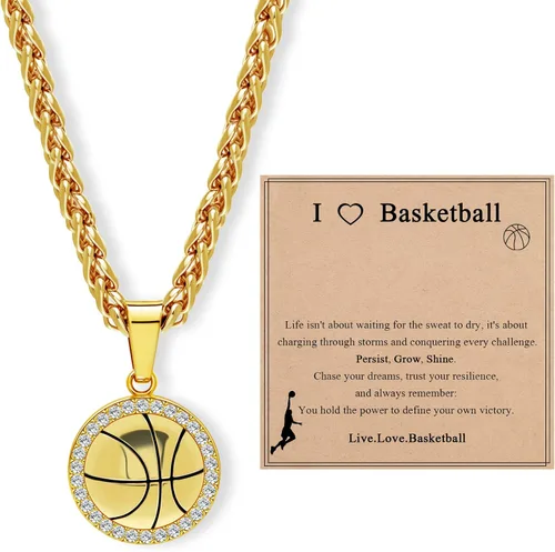 Vista 10 de Collar con colgante deportivo para hombres, mujeres, adolescentes, fútbol, baloncesto, béisbol, fútbol, deportes, regalos para fanáticos del