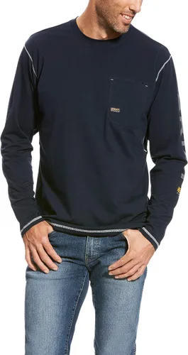 Vista 14 de Ariat Hombres Rebar Workman Logo Manga Larga Cuello Redondo Aguacate/Haya