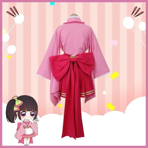 Vista 3 de Cosplay Life Disfraz completo de anime Kimetsu Café Maid Lolita de personaje de manga, traje completo de kimono (TSUYURI, M)