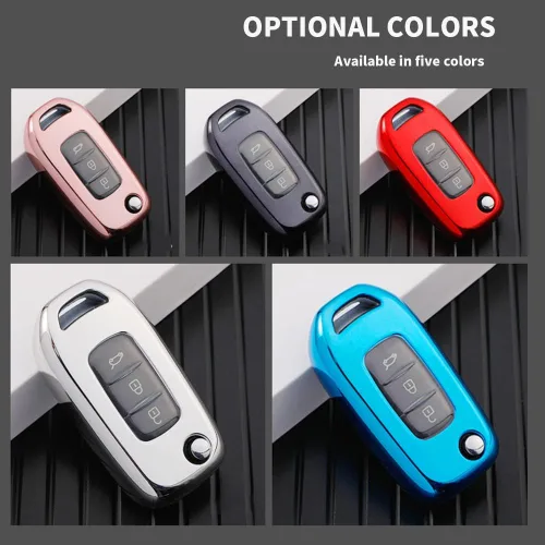 Vista 8 de KUNIO Funda protectora para llavero de automóvil Renault Kadjar Koleos Sandero Stepway Logan Stepway Logan Stepway Logan, funda protectora