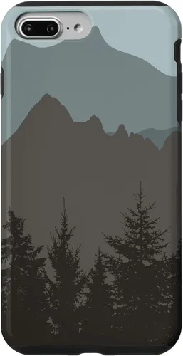 Vista 12 de Mountains Peaks - Carcasa para iPhone 17, diseño abstracto de paisaje natural, color gris y azul