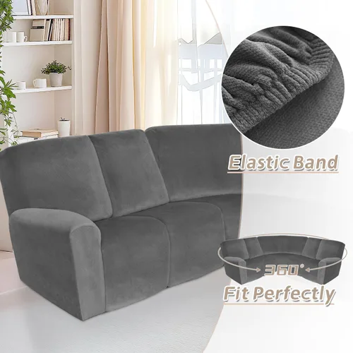 Vista 12 de Arfntevss Fundas de sofá seccional reclinable de terciopelo, Funda de sofá seccional de esquina para sofá reclinable, Funda elástica suave