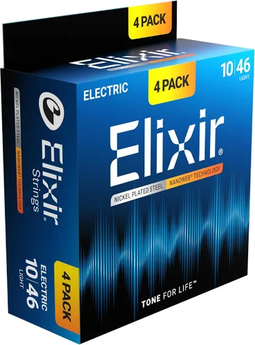 Vista 11 de Elixir Strings - Cuerdas de guitarra eléctrica de acero niquelado con revestimiento NANOWEB - Cuerdas de guitarra eléctrica Elixir - Ligeras/Pesadas