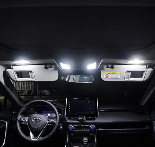 Vista 4 de 10 piezas de kit de luces LED para interior de RAV4, superbrillantes, bombillas LED para mapa y techo para Toyota RAV4 2016 2017 2018 2019 2020