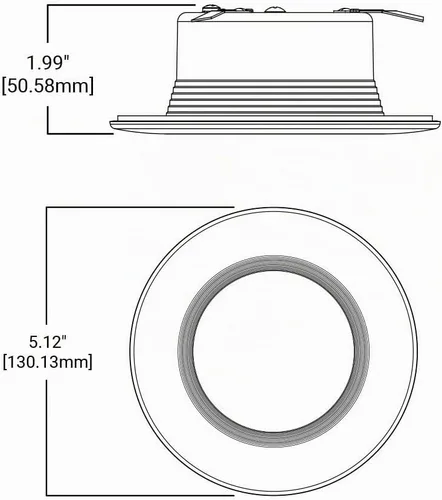 Vista 4 de RL - Lámpara de techo empotrada LED blanca de 4 pulgadas con ajuste de deflector con 90 CRI, 5000K luz diurna