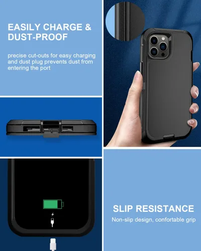 Vista 6 de Funda para iPhone 15 Pro Max (6.7 pulgadas), con 2 protectores de pantalla de vidrio templado