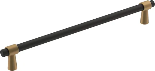 Vista 16 de Amerock BP37385FBG10 Mango de gabinete negro mate/níquel satinado Mango de gabinete de 3 pulgadas (76 mm) de centro a centro Mergence
