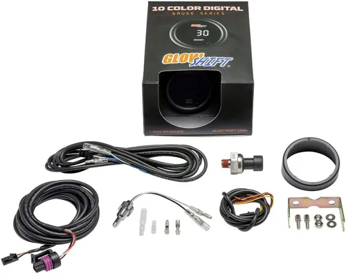 Vista 6 de GlowShift Kit de manómetro digital de doble Celsius de 10 colores y temperatura de barra - para aumento, PSI de aceite, agua y temperatura trans.
