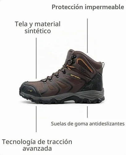 Vista 3 de NORTIV 8 Botas de senderismo impermeables hasta el tobillo para hombre