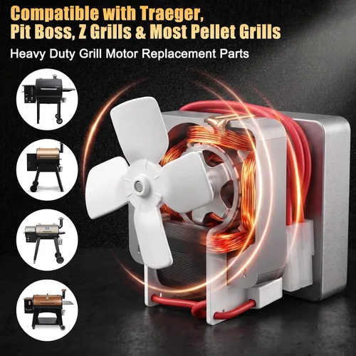 Vista 3 de Piezas de repuesto mejoradas de motor de barrena de 2.0 RPM para Traeger, parrillas de pellets de madera Pit Boss y ahumadores de Camp Chef