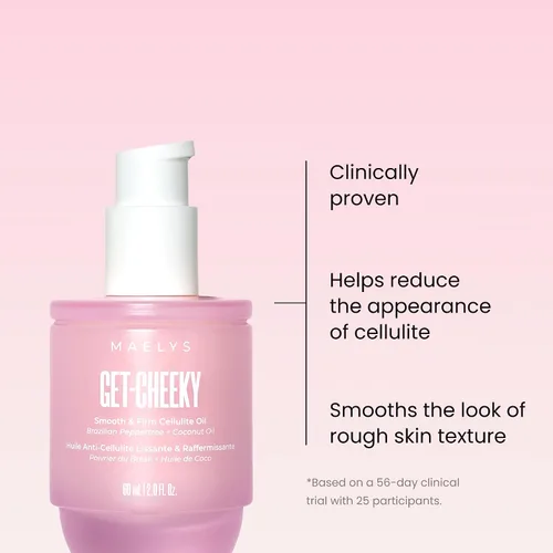 Vista 2 de MAËLYS GET-CHEEKY Aceite de masaje para celulitis, 2 onzas líquidas