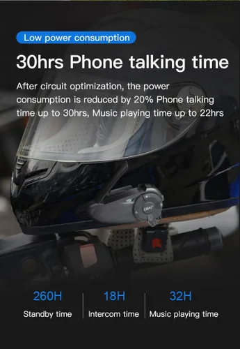 Vista 7 de Auriculares de intercomunicación Bluetooth para casco de motocicleta Q7 7 Riders Group 750mAh IP65 impermeable/CVC reducción de ruido/conectable